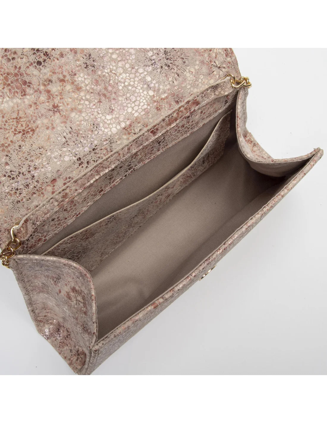 Geanta din piele naturala, pentru dama, LUCIA, crem abstract