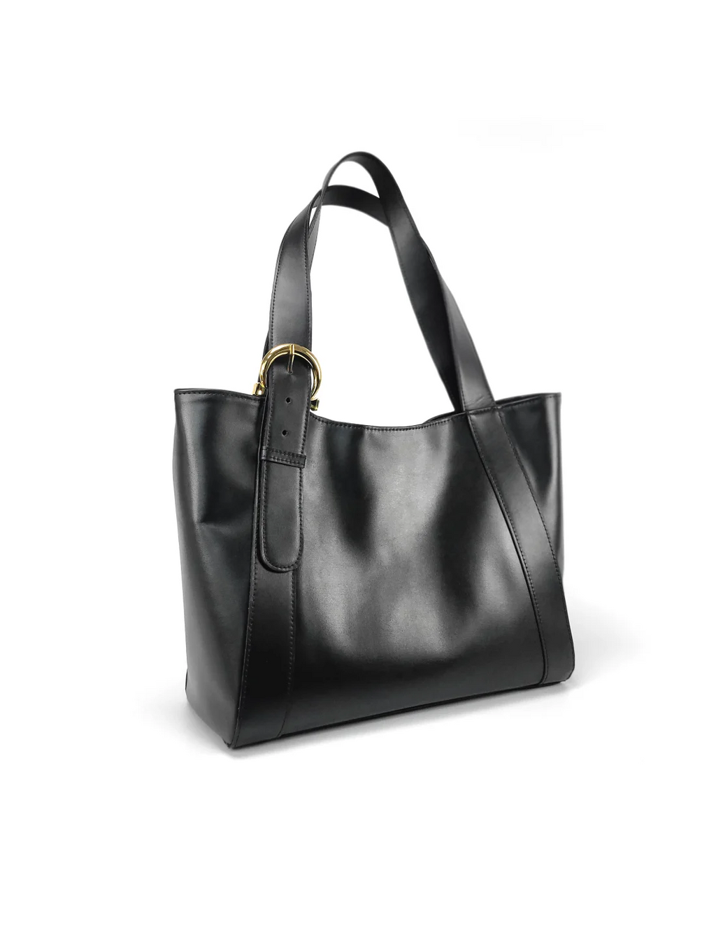 Geanta din piele naturala pentru dama ZARITA negru cu accesorii aurii