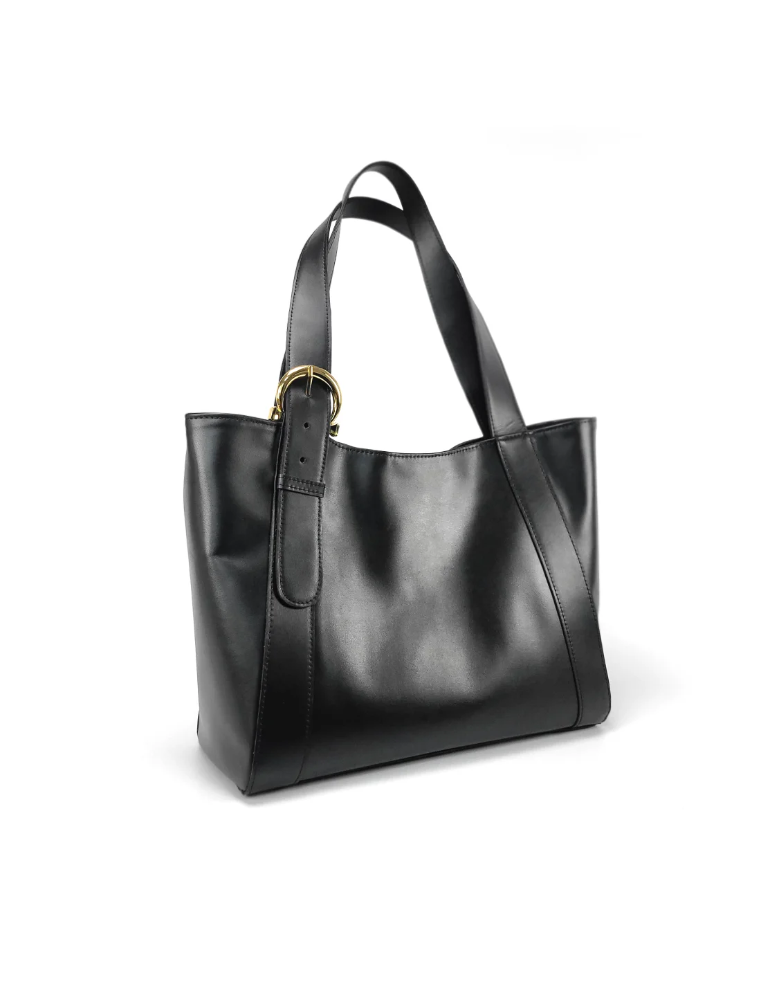 Geanta din piele naturala pentru dama ZARITA negru cu accesorii aurii