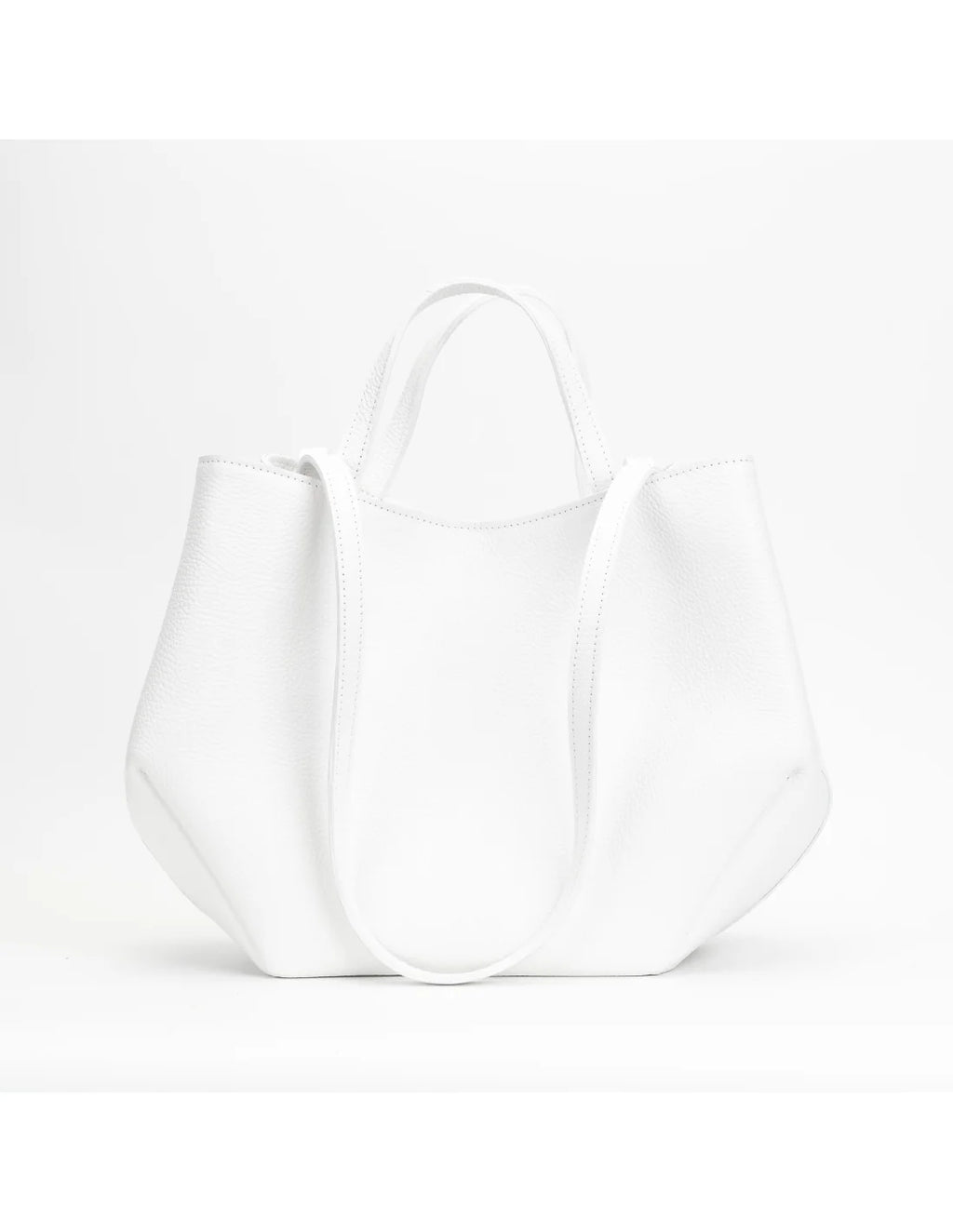 Geanta din piele naturala pentru dama KATERINA alb