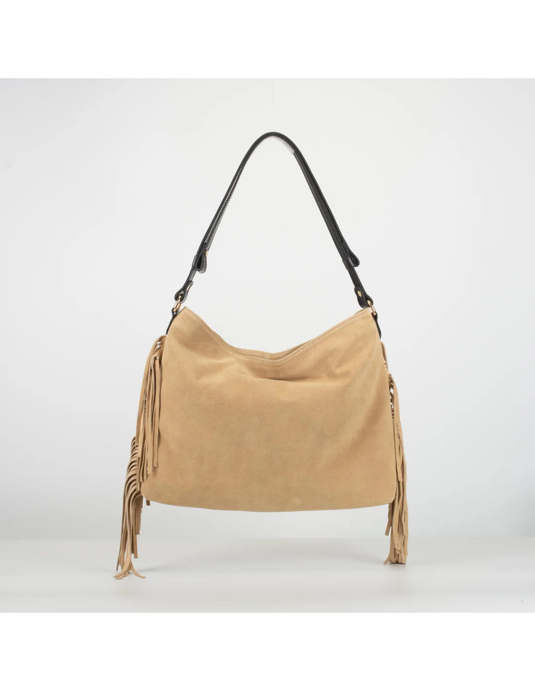 Geanta din piele naturala, boho chic, pentru dama SAMIRA bej