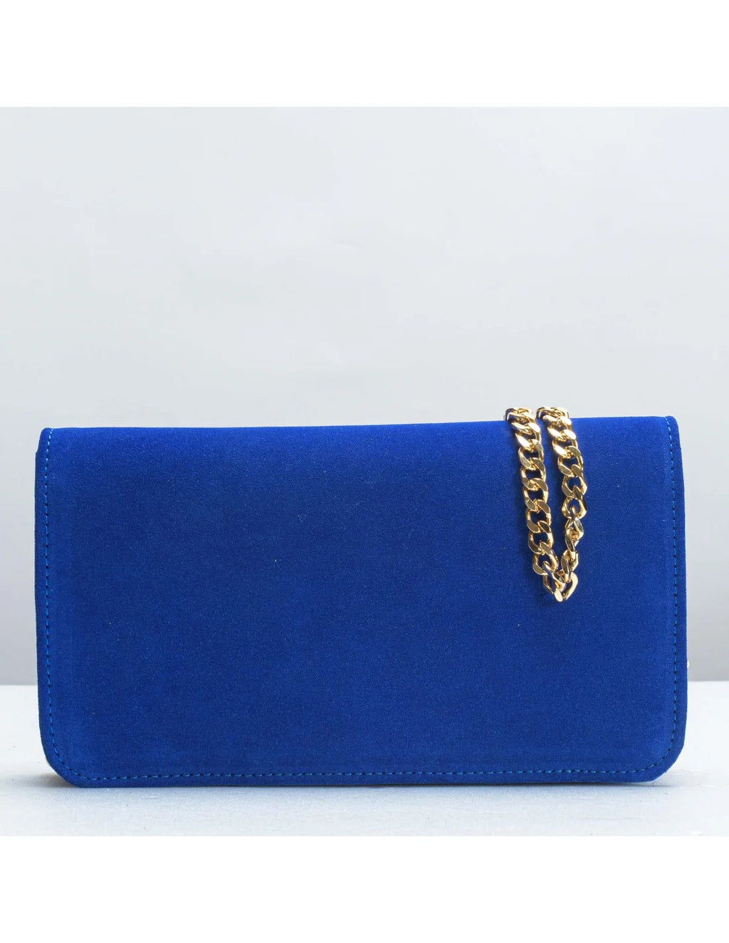 Geanta pentru telefon,piele naturala, SOFIA, flap, albastru