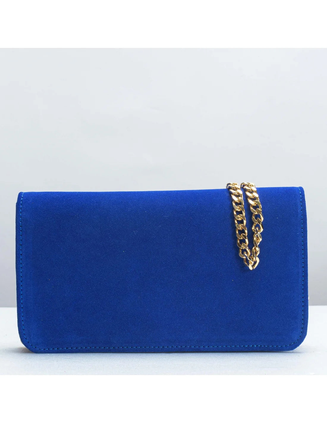 Geanta pentru telefon,piele naturala, SOFIA, flap, albastru