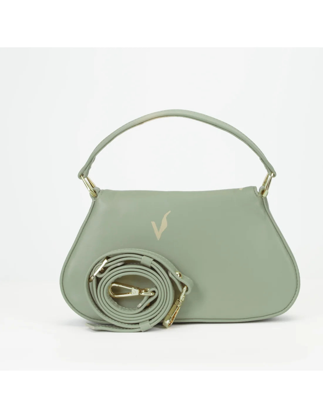 Geanta de mana/ crossbody, din piele naturala, mini SiSi, vernil