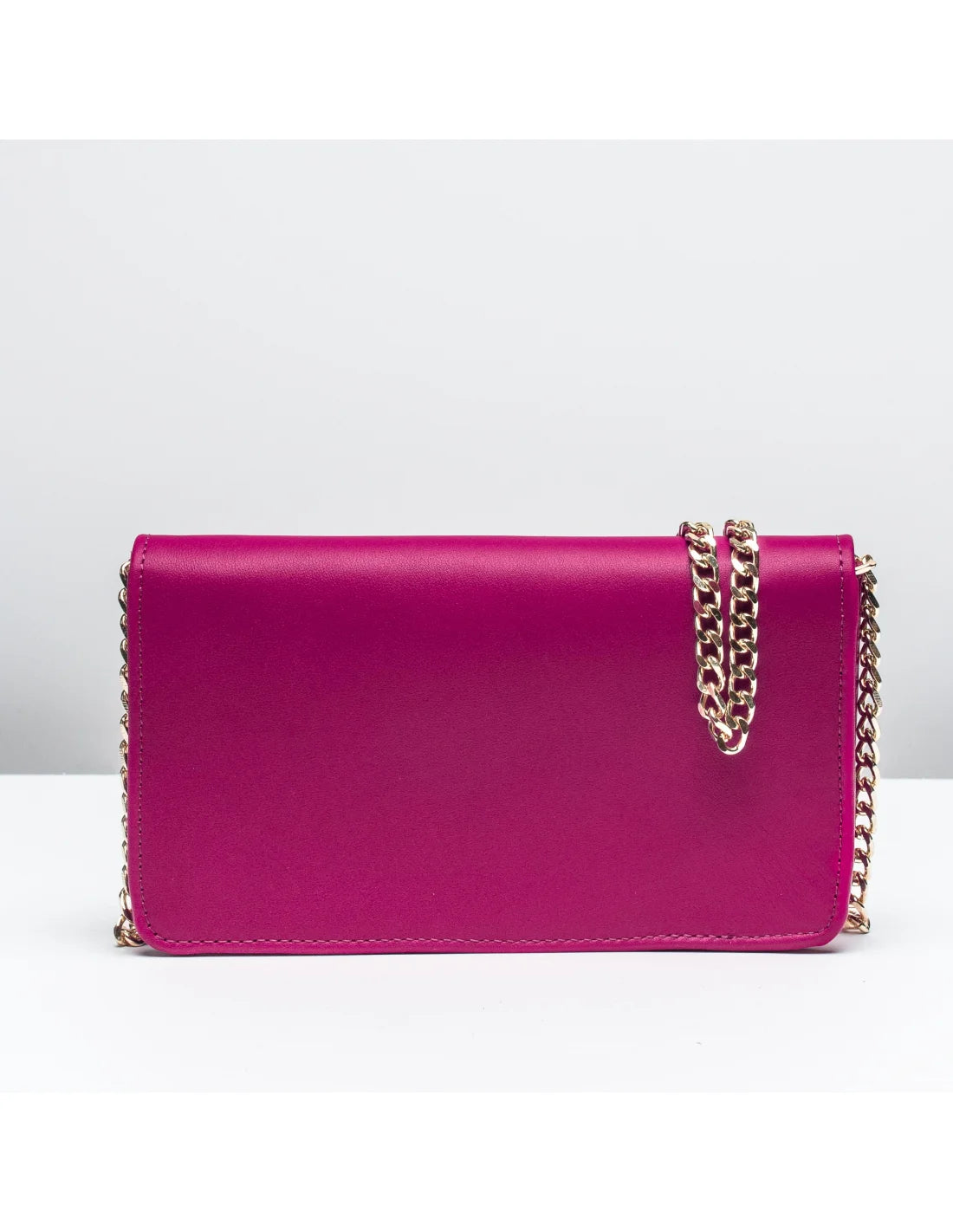 Geanta pentru telefon,piele naturala, SOFIA, flap, ciclamen