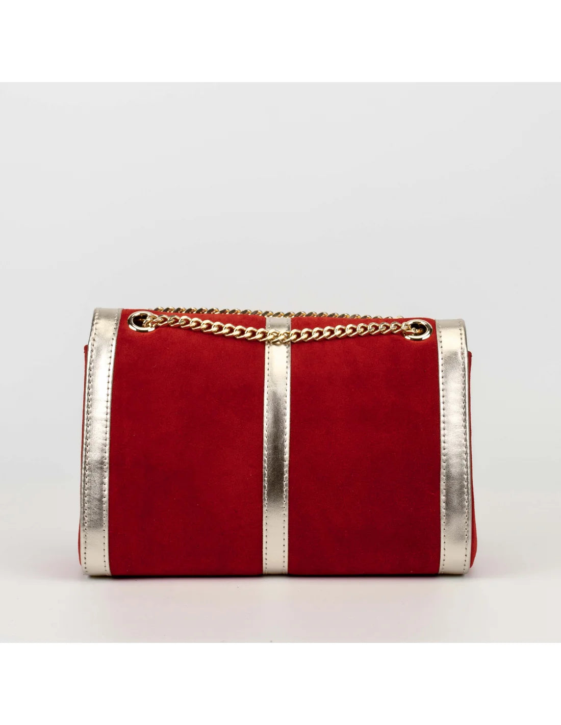 Geanta din piele naturala pentru dama LOULOU, rosu velur