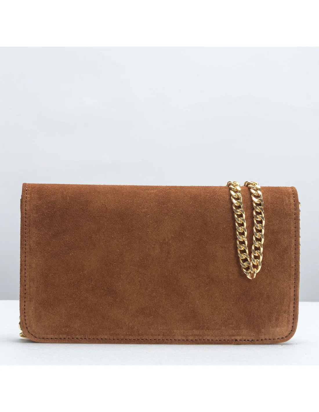 Geanta pentru telefon,piele naturala, SOFIA, flap, camel