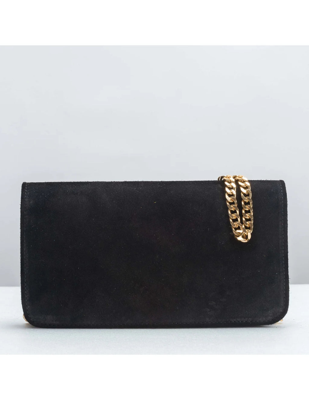 Geanta pentru telefon,piele naturala, SOFIA, flap, negru