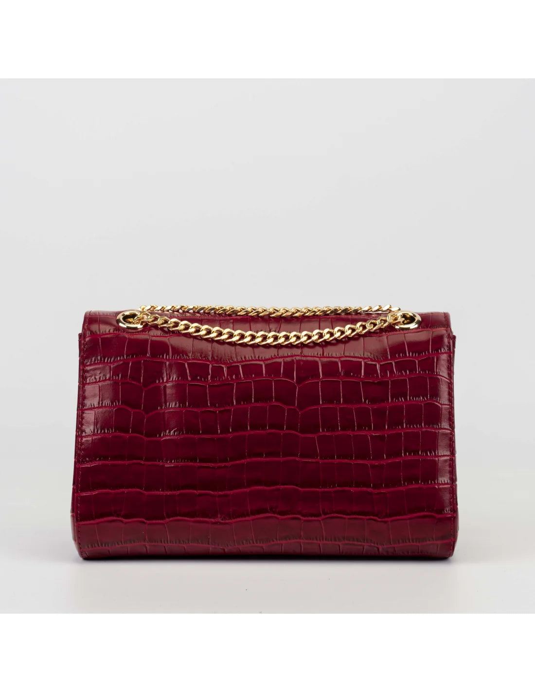 Geanta din piele naturala pentru dama LOULOU, rosu croco