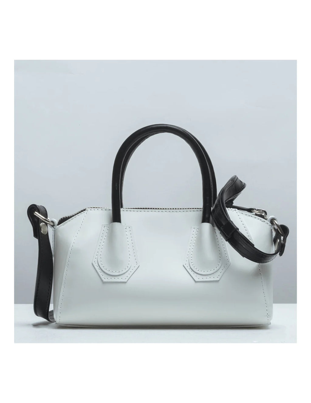 Geanta crossbody din piele naturala, Mini-Ioana, alba