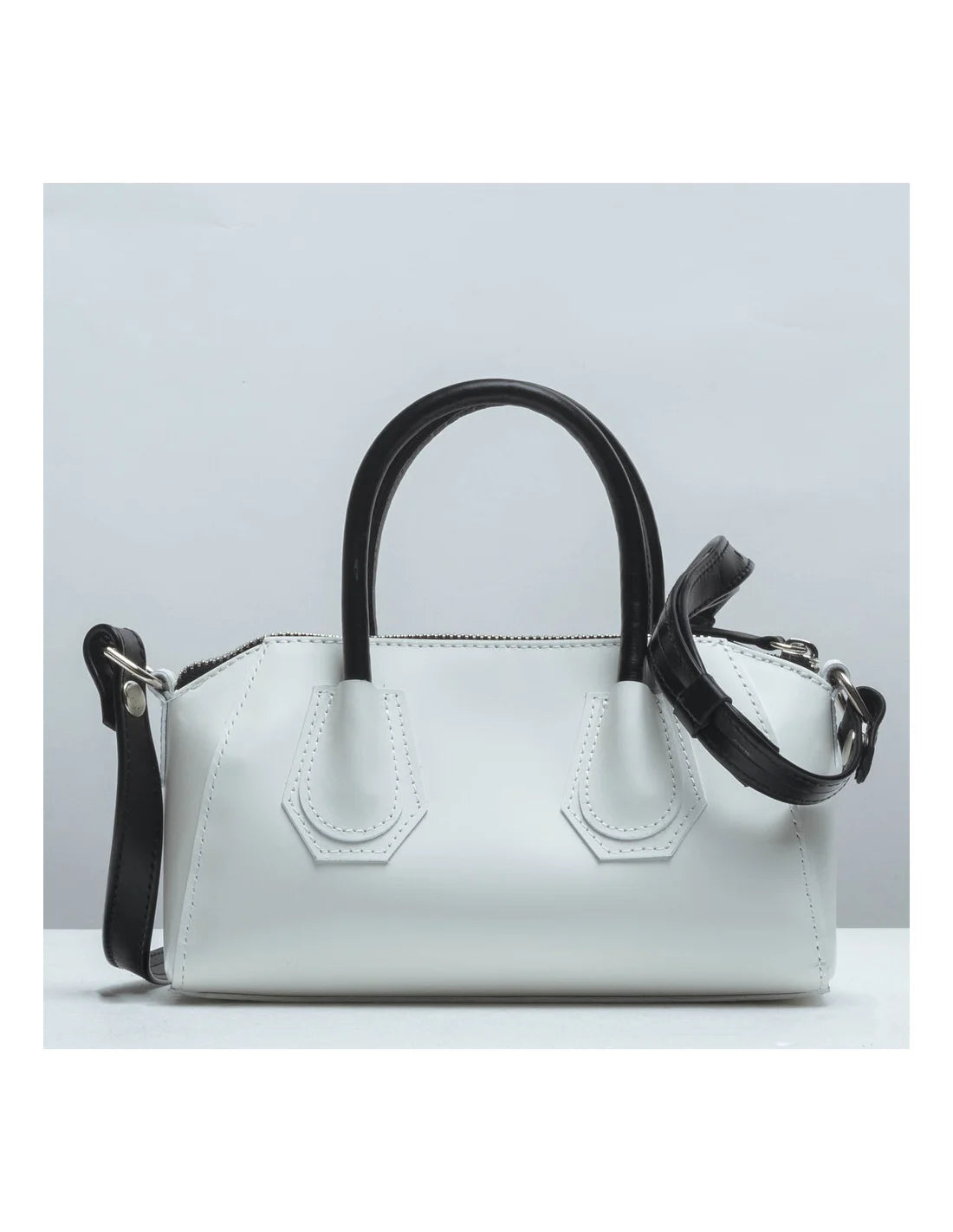 Geanta crossbody din piele naturala, Mini-Ioana, alba