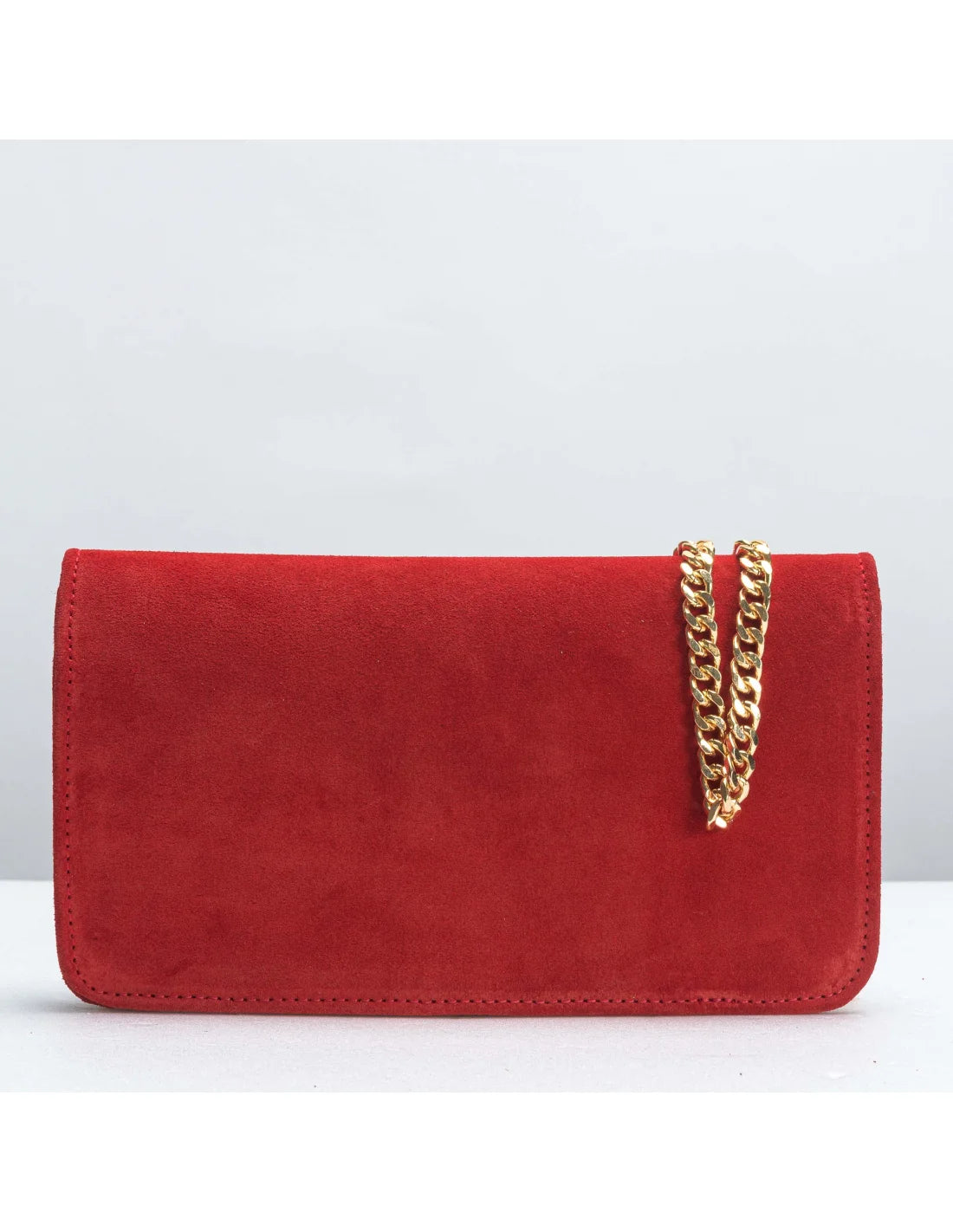 Geanta pentru telefon,piele naturala, SOFIA, flap, rosu