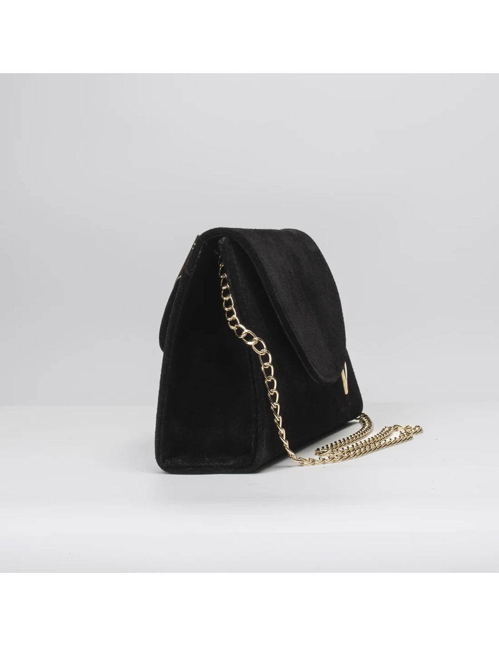 Geanta din piele naturala, pentru dama, LUCIA, negru velur