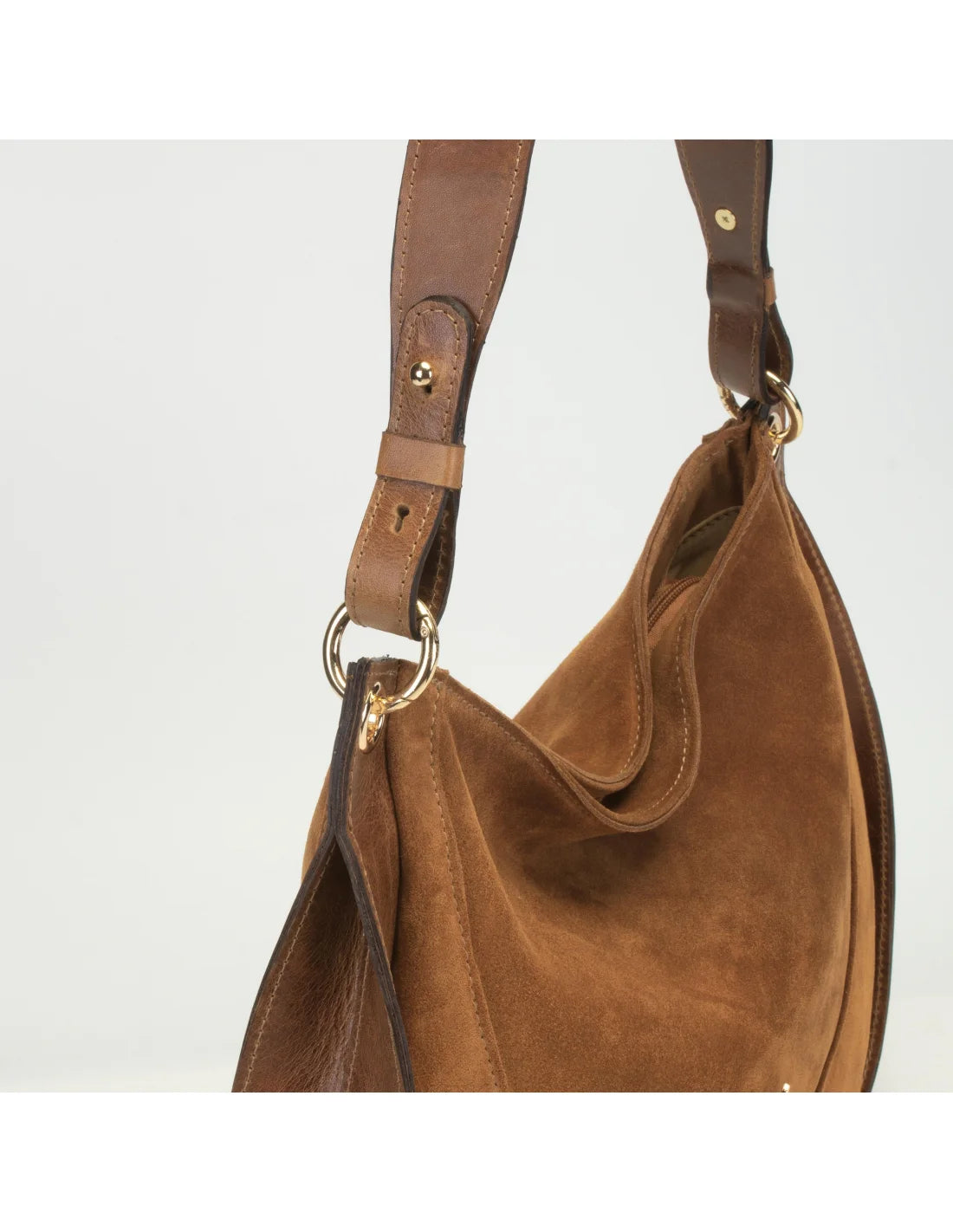 Geanta din piele naturala, boho chic, pentru dama LYRA camel