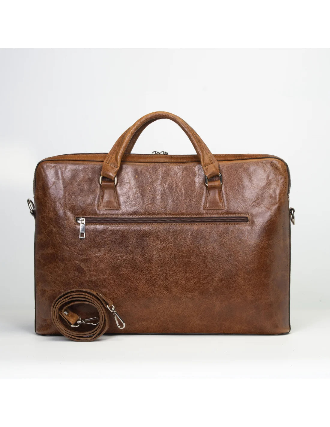 SERVIETA de laptop si documente, din piele naturala tabacita vegetal, pentru barbati, coniac