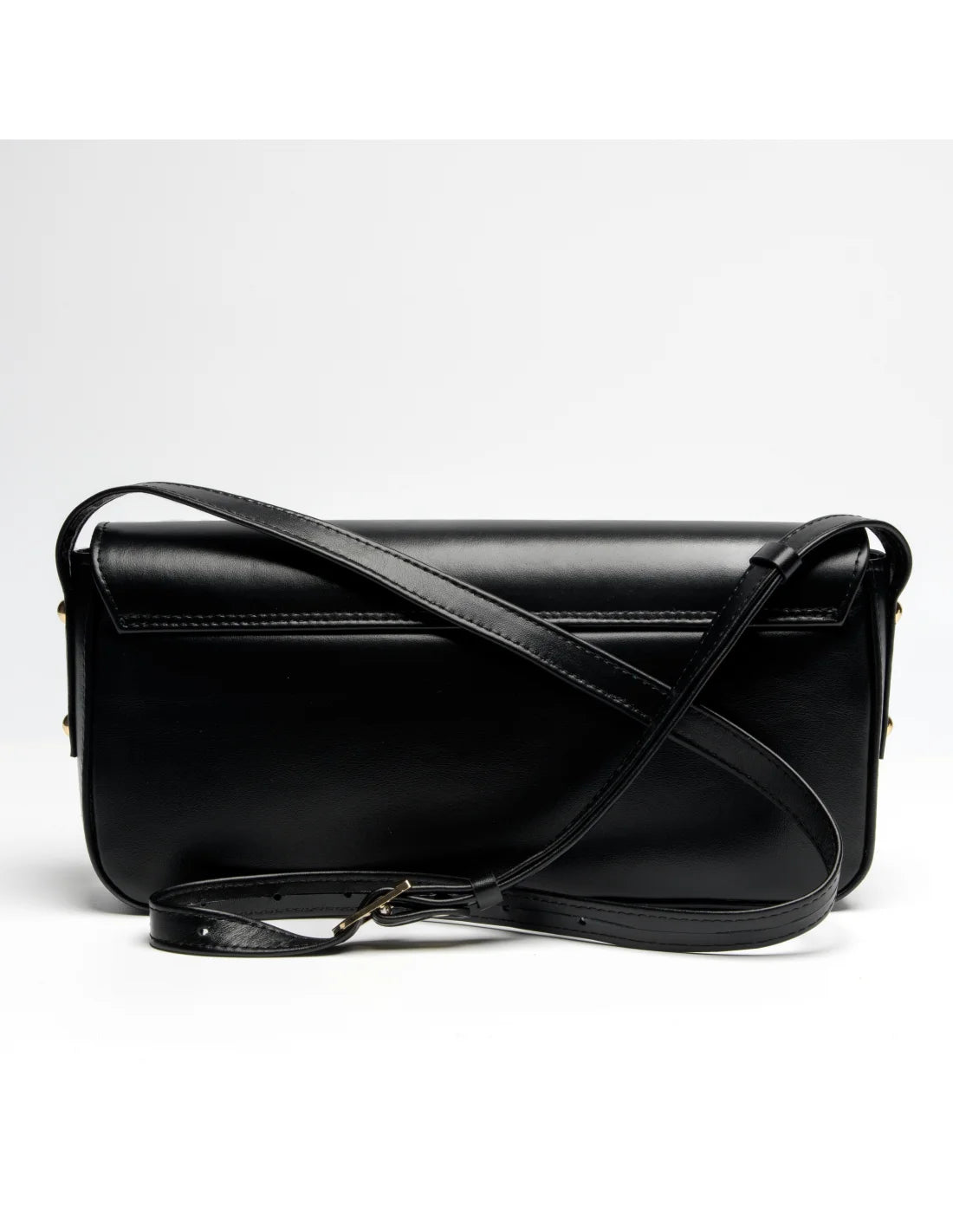 Geanta din piele naturala pentru dama, tip bagheta, SILVIA, negru