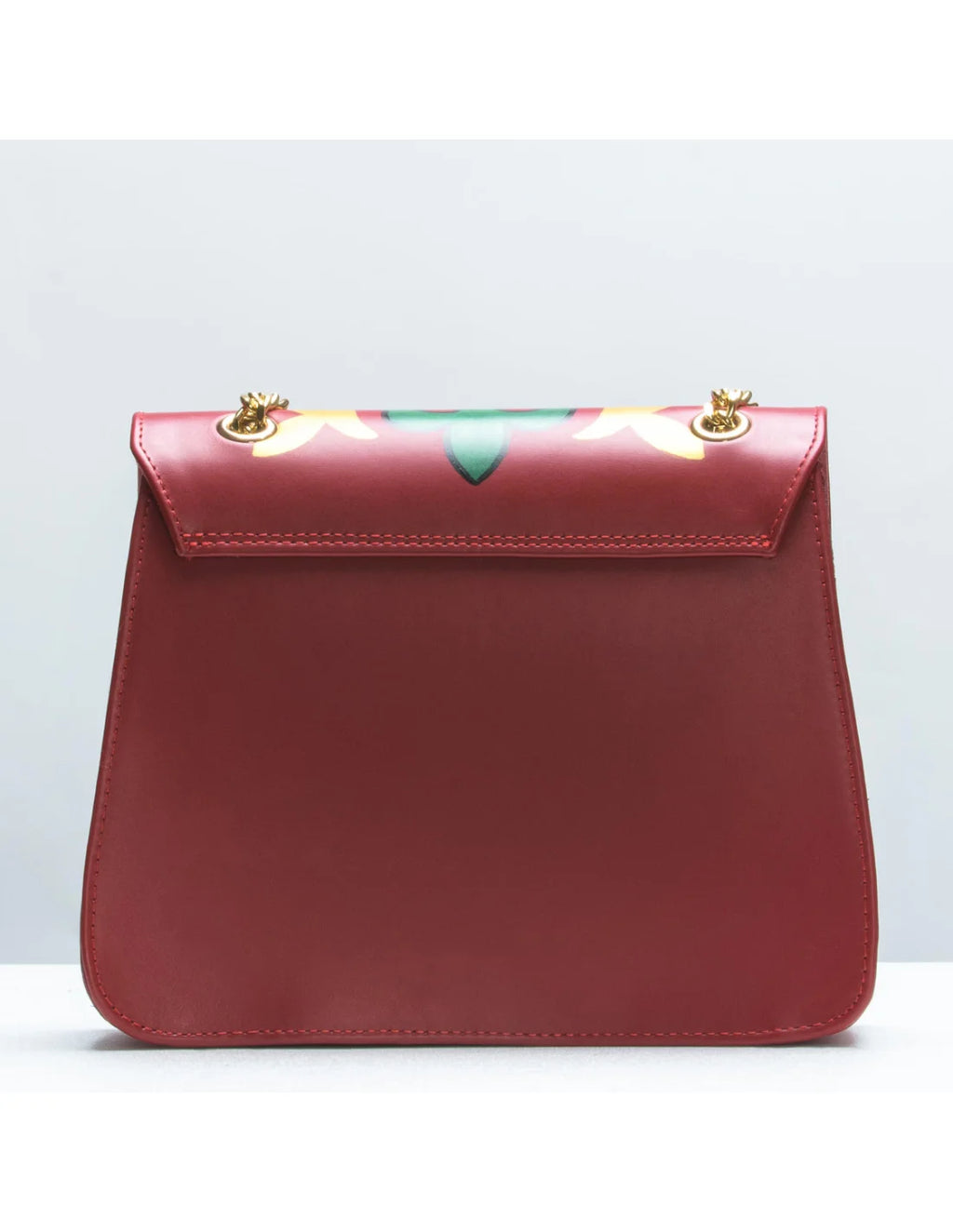 Geanta din piele naturala pentru dama BIANCA rosu, pictata manual