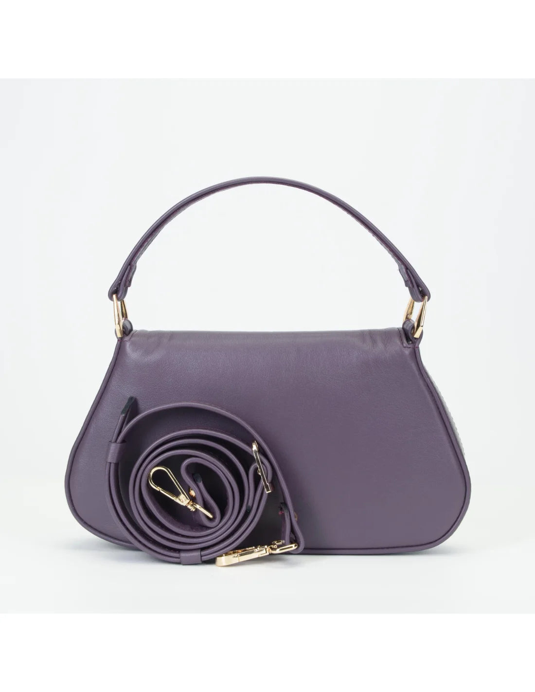 Geanta de mana/ crossbody, din piele naturala, mini SiSi, ametist