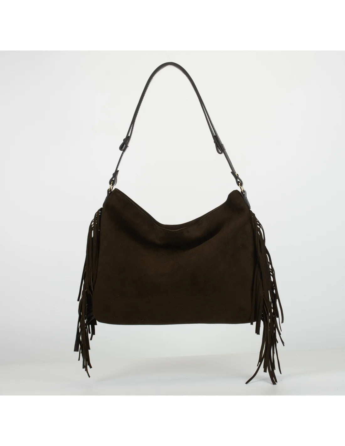 Geanta din piele naturala, boho chic, pentru dama SAMIRA maro