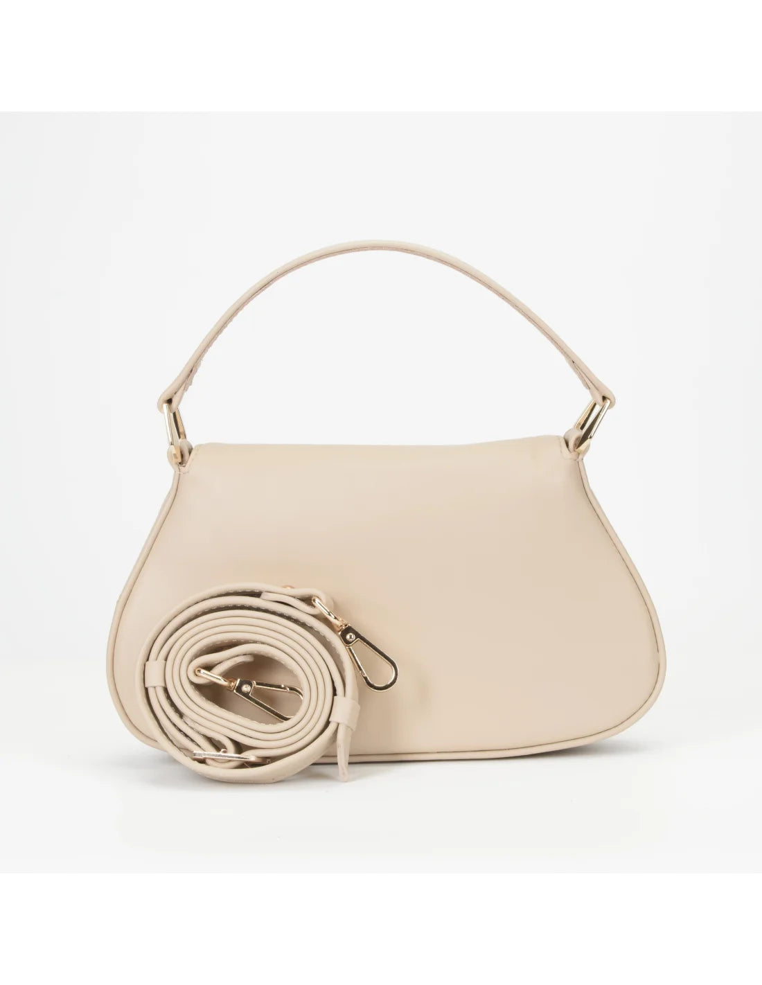 Geanta de mana/ crossbody, din piele naturala, mini SiSi, crem