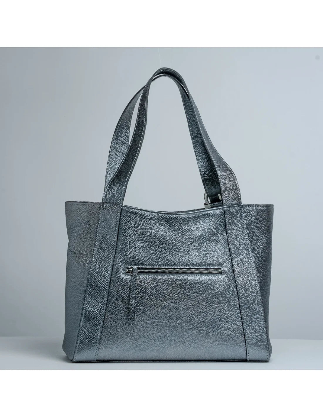 Geanta din piele naturala pentru dama ZARITA argintiu