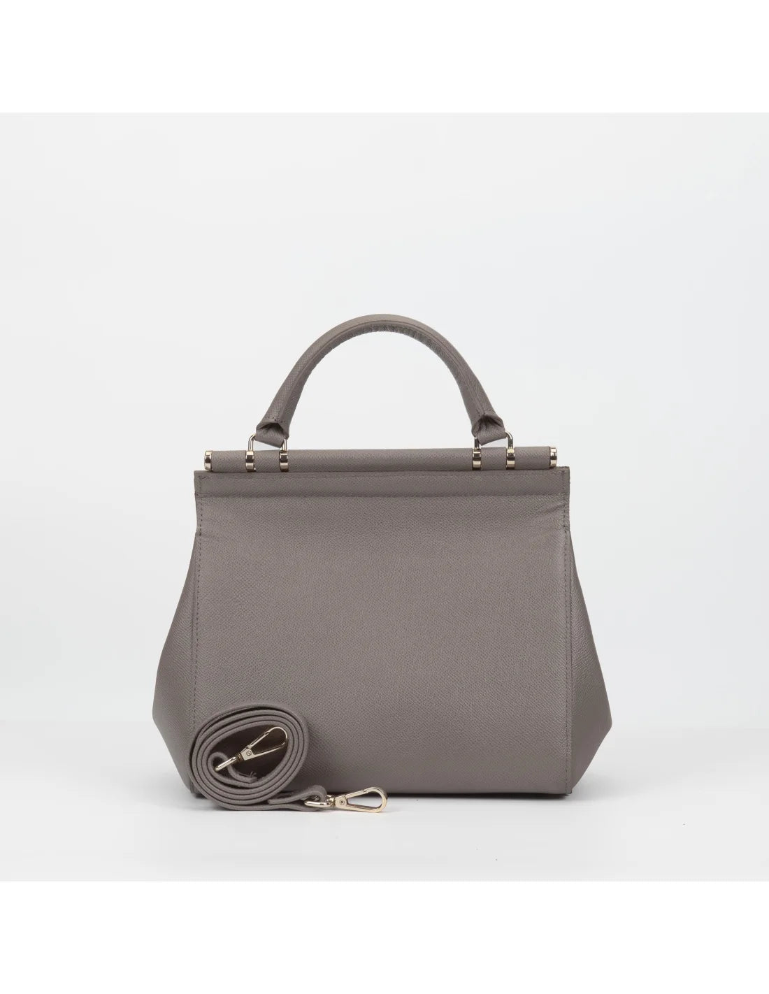 Geanta din piele naturala pentru dama, DOLCE, taupe