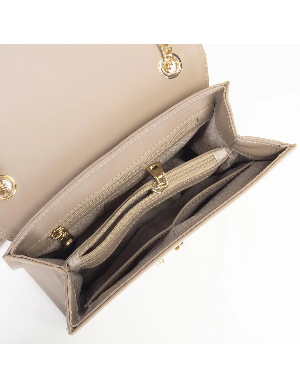 Geanta din piele naturala pentru dama BIANCA bej, pictata manual