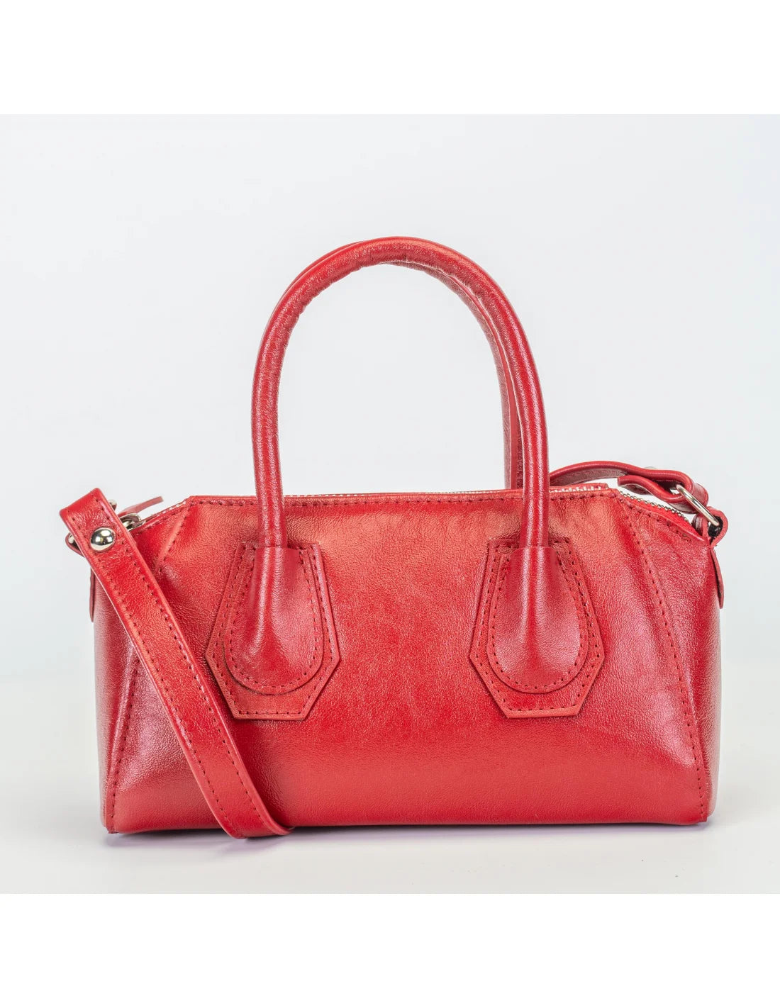 Geanta crossbody din piele naturala, Mini-IOANA, rosu