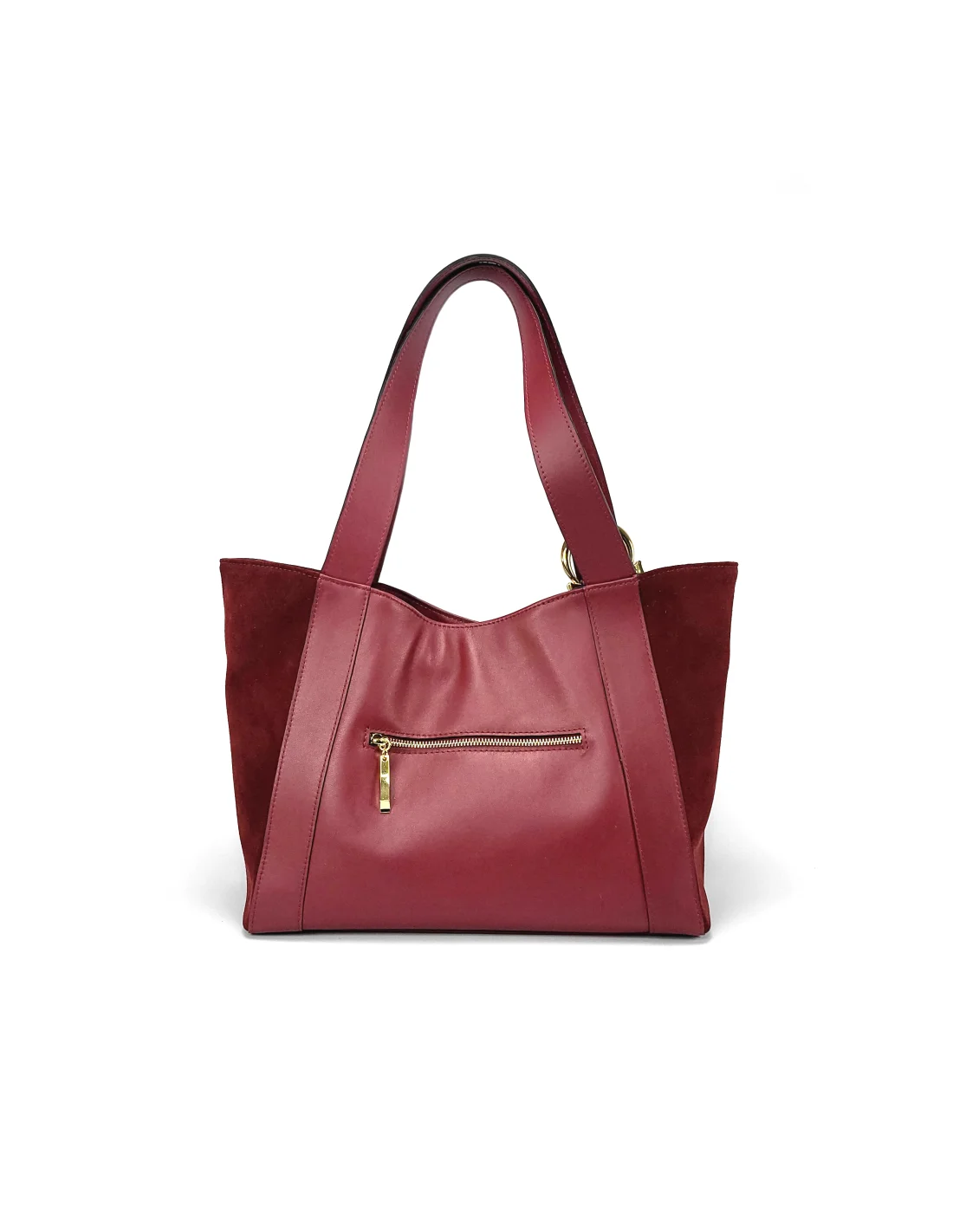 Geanta din piele naturala pentru dama ZARITA visinie