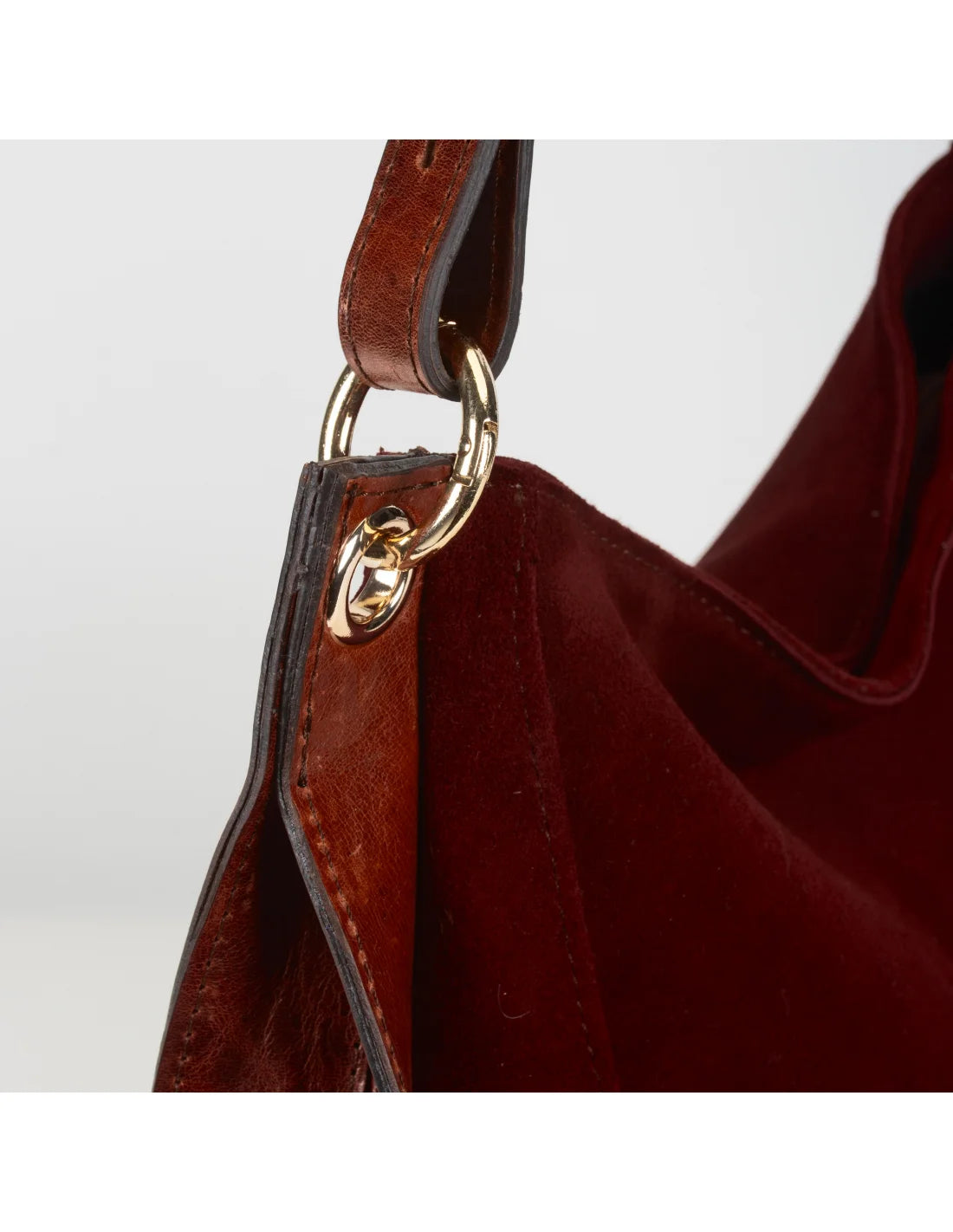 Geanta din piele naturala, boho chic, pentru dama LYRA grena