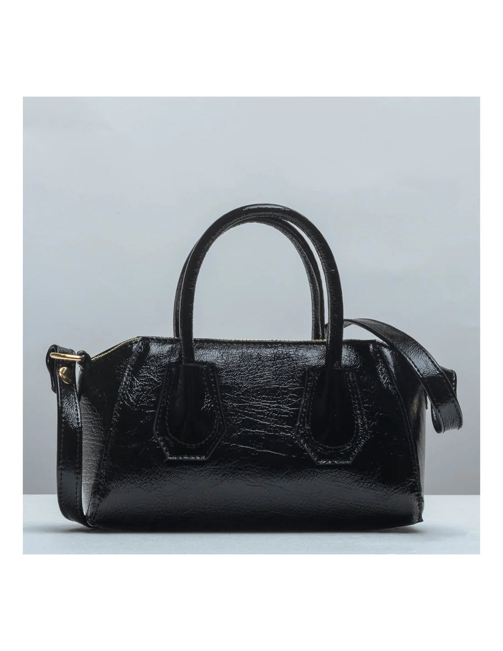 Geanta crossbody din piele naturala, Mini-IOANA, negru