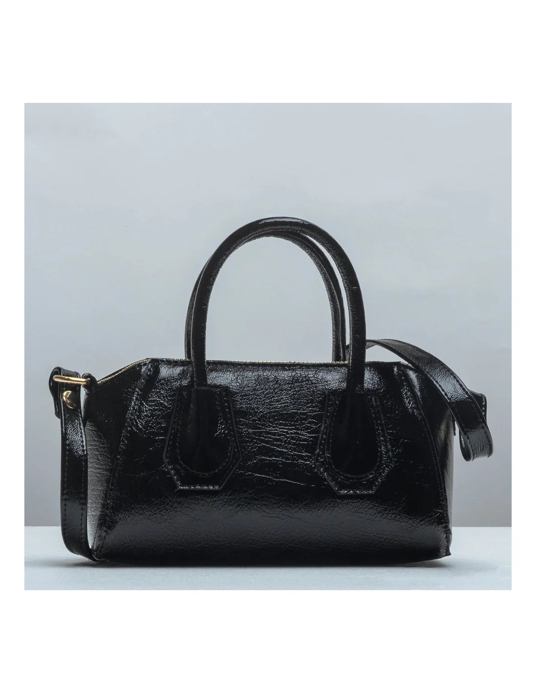 Geanta crossbody din piele naturala, Mini-IOANA, negru