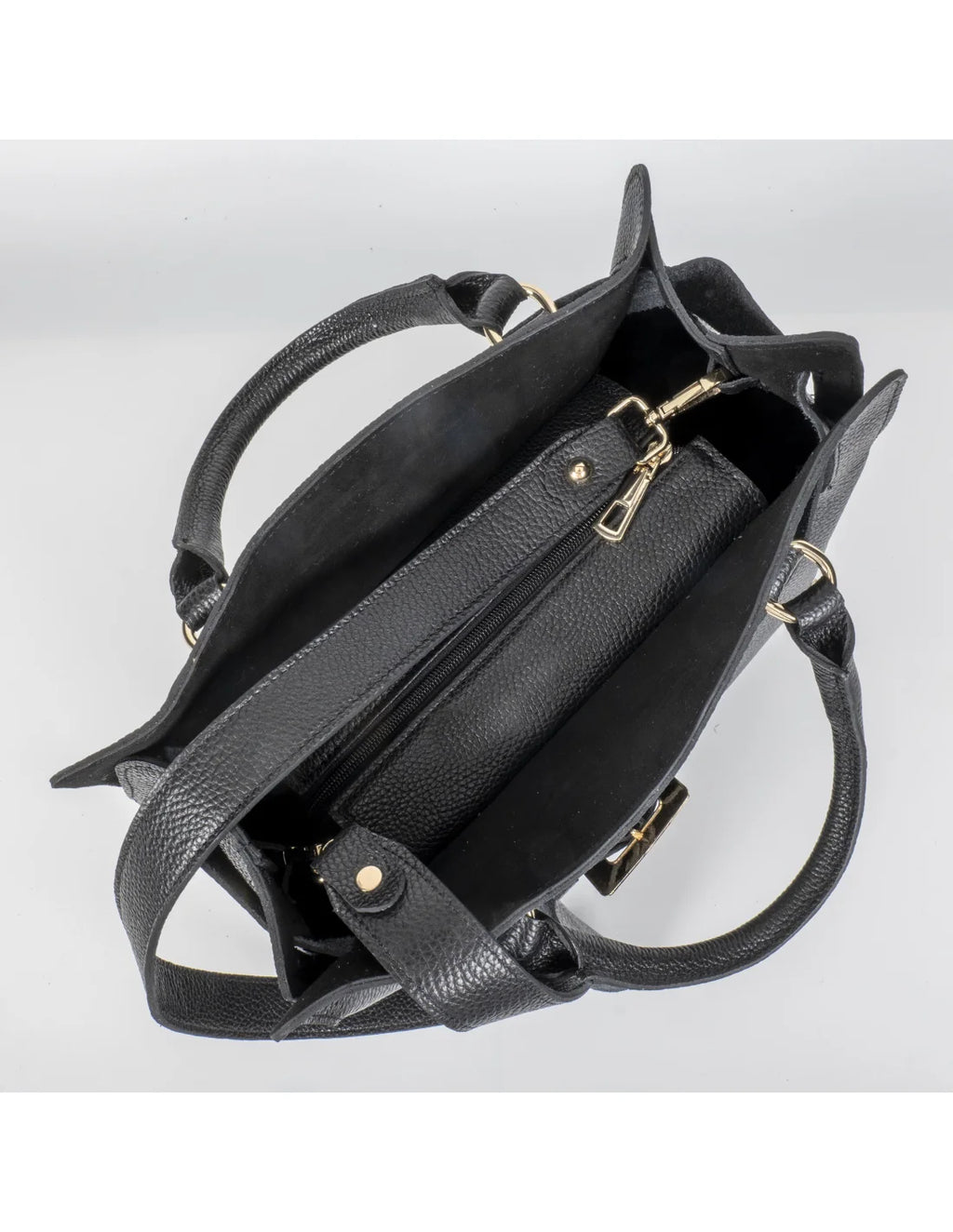 Geanta din piele naturala, pentru dama, TAISA, negru