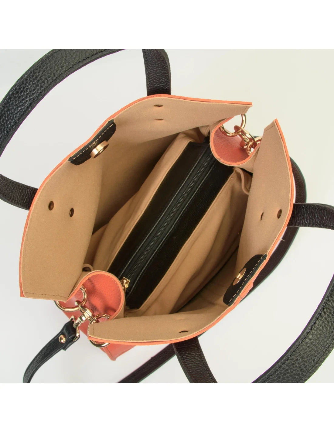 Geanta din piele naturala, pentru dama, AGHATA, portocaliu