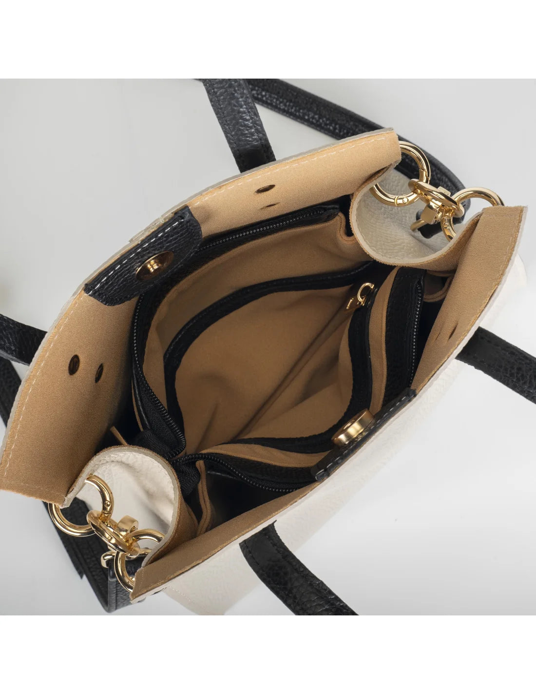 Geanta din piele naturala, pentru dama, mini AGHATA, crem