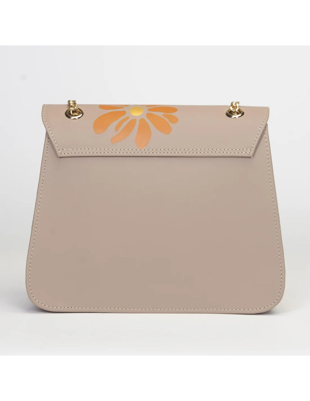 Geanta din piele naturala pentru dama BIANCA bej, pictata manual