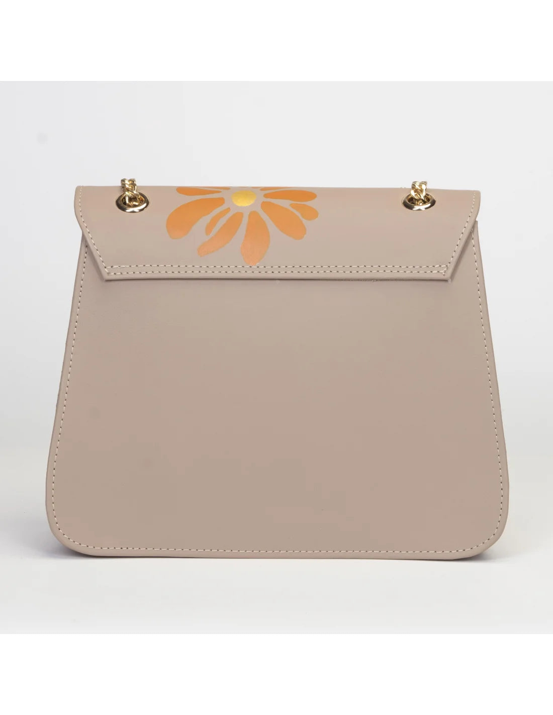 Geanta din piele naturala pentru dama BIANCA bej, pictata manual