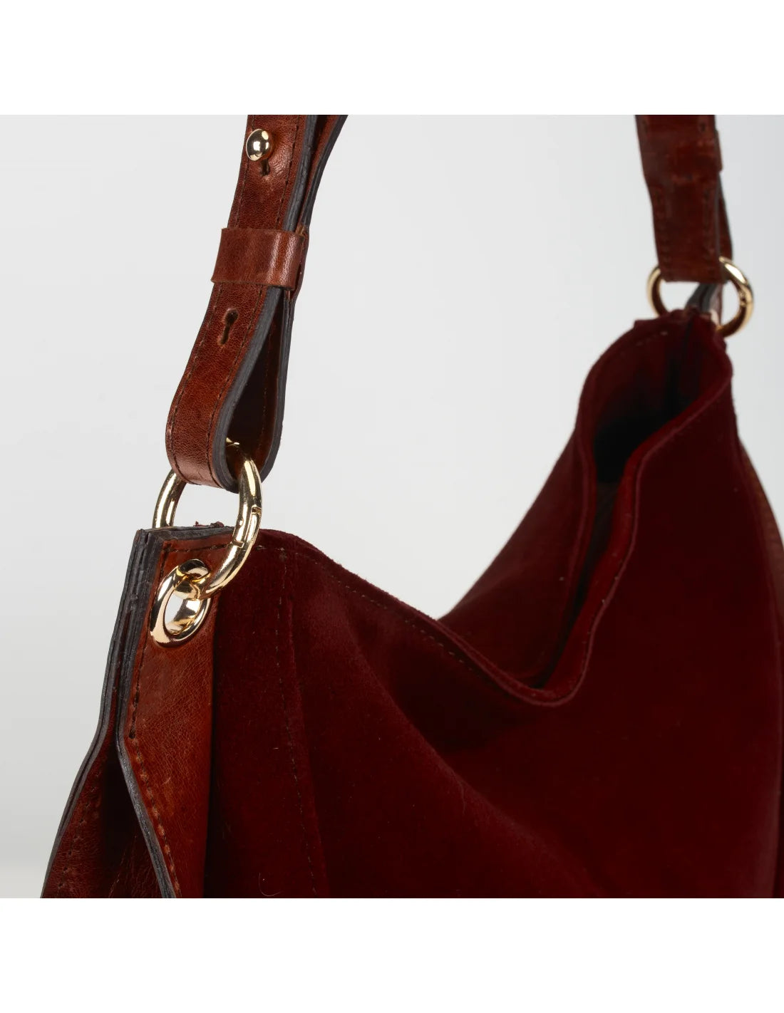 Geanta din piele naturala, boho chic, pentru dama LYRA grena