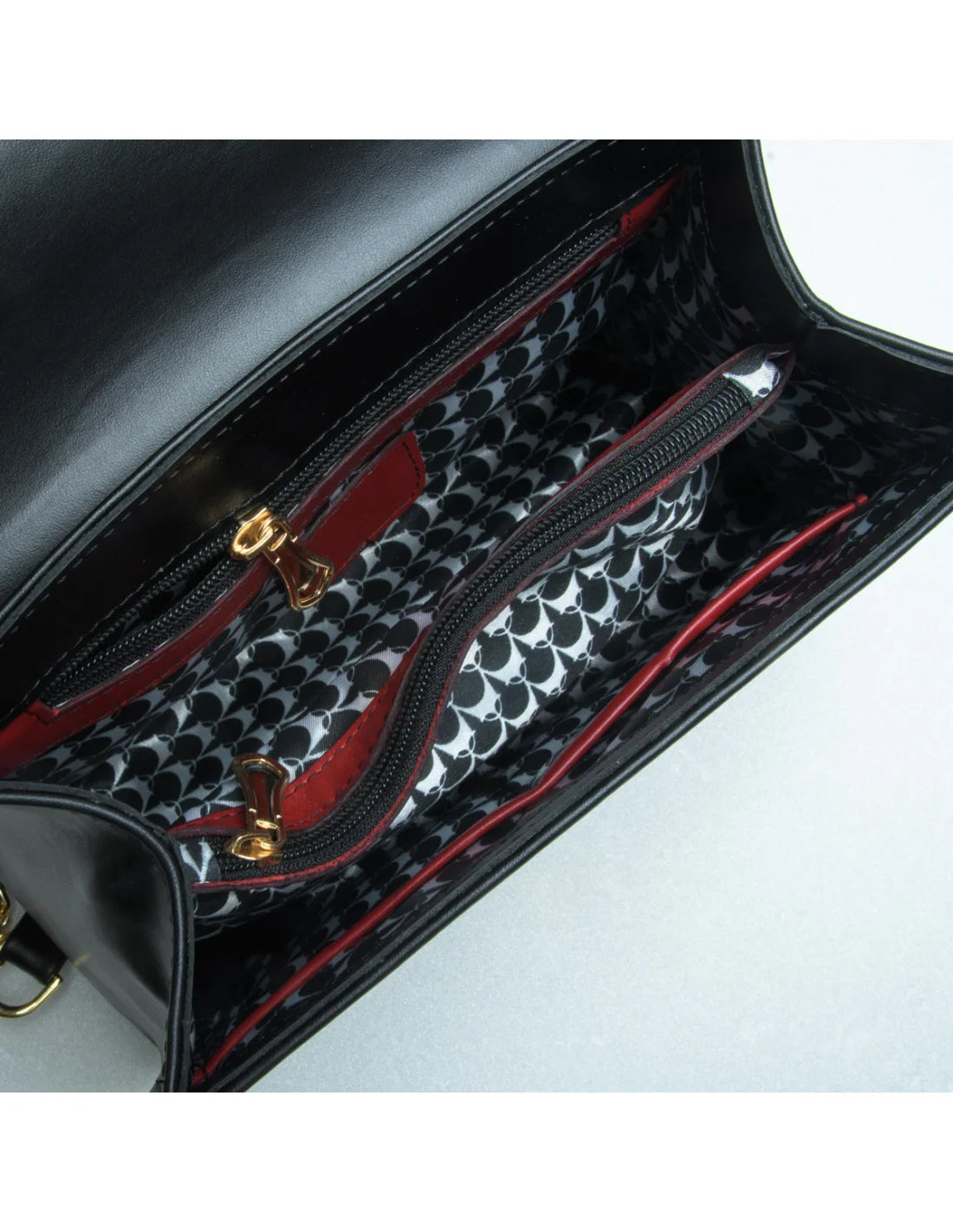 Geanta din piele naturala pentru dama BIANCA negru v2, pictata manual