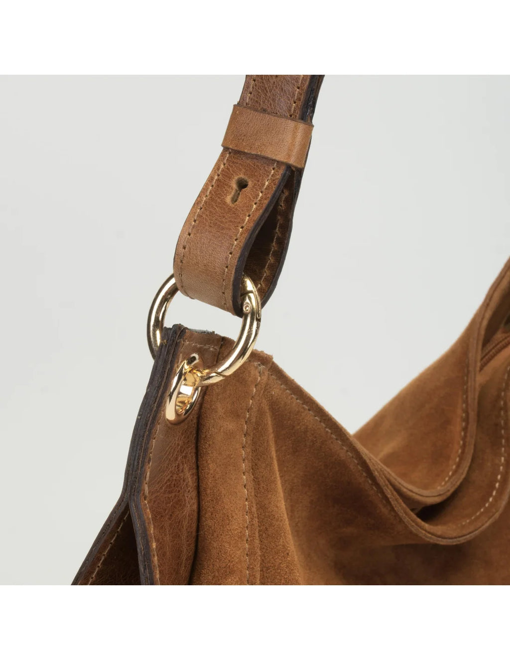 Geanta din piele naturala, boho chic, pentru dama LYRA camel