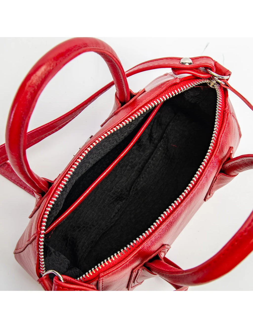 Geanta crossbody din piele naturala, Mini-IOANA, rosu