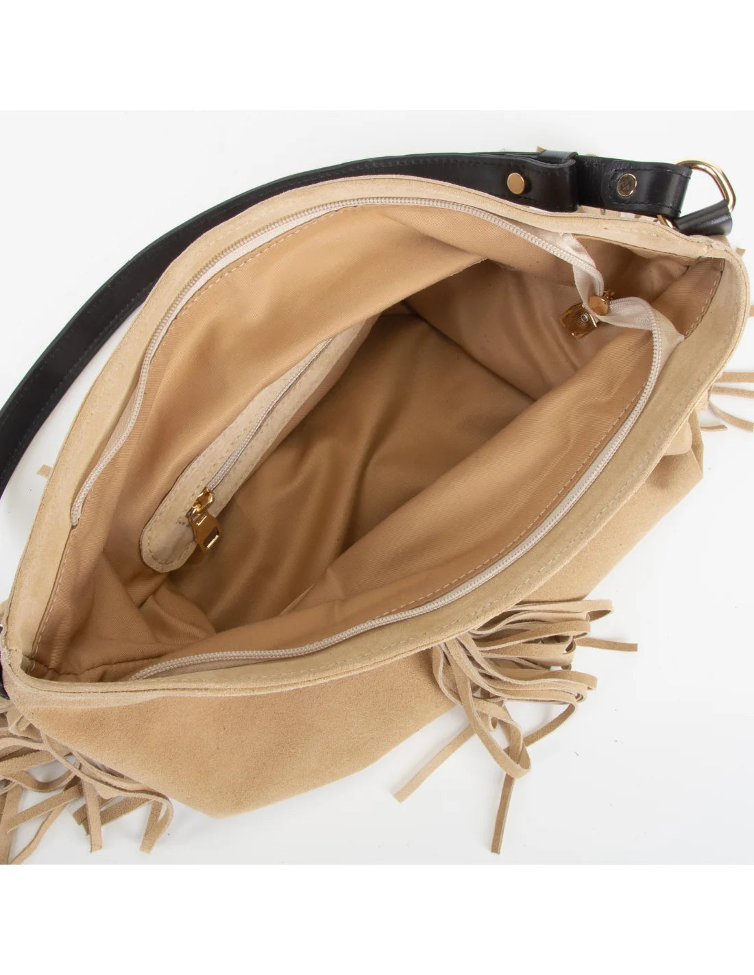 Geanta din piele naturala, boho chic, pentru dama SAMIRA bej