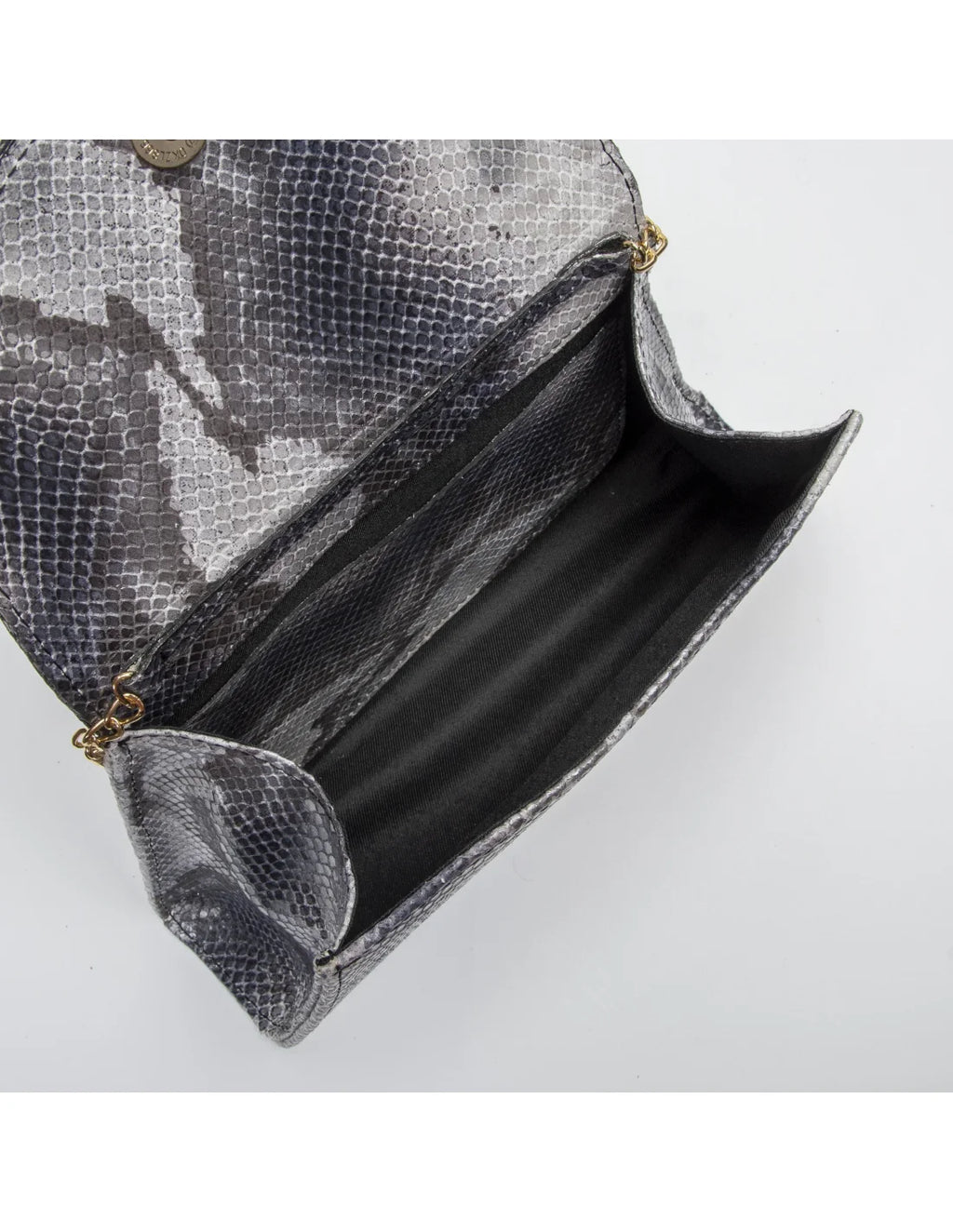 Geanta din piele naturala, pentru dama, LUCIA, gri sarpe