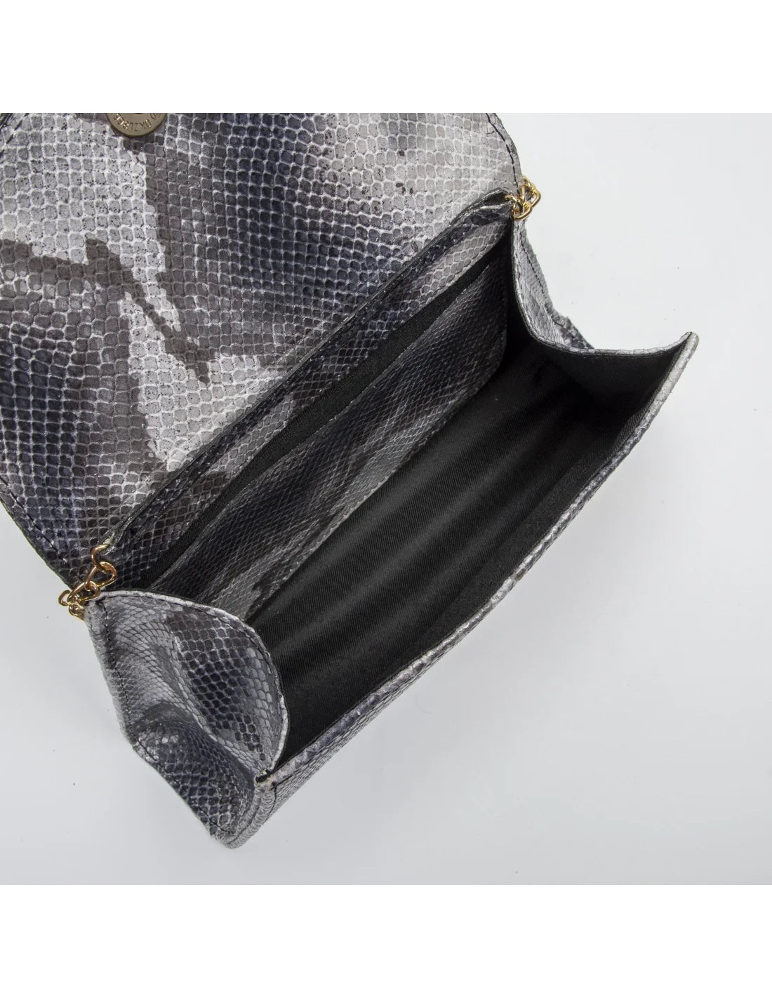 Geanta din piele naturala, pentru dama, LUCIA, gri sarpe