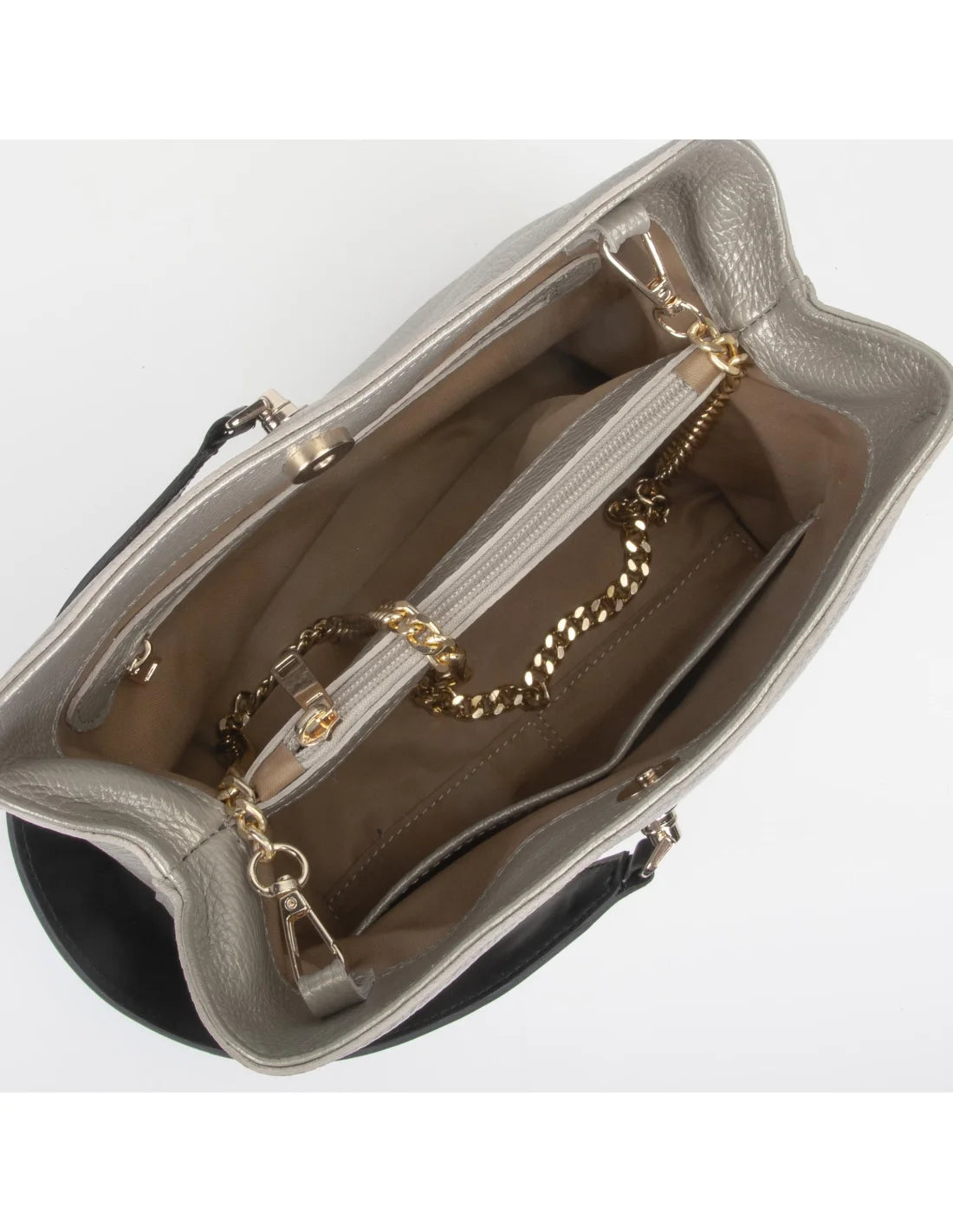 Geanta din piele naturala pentru dama MEDEEA, auriu delicat