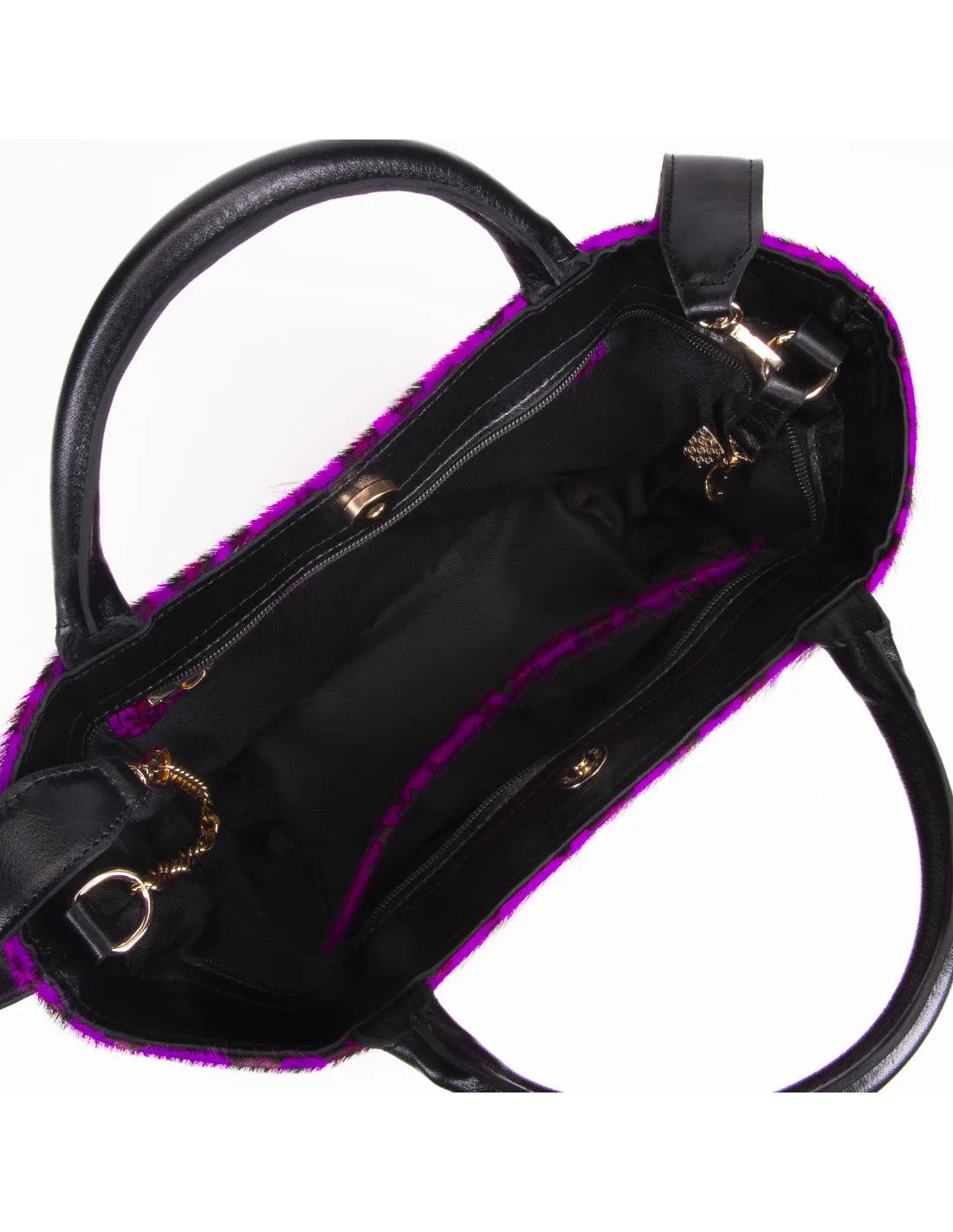 Geanta din piele naturala pentru dama CHIRA ponei ciclamen