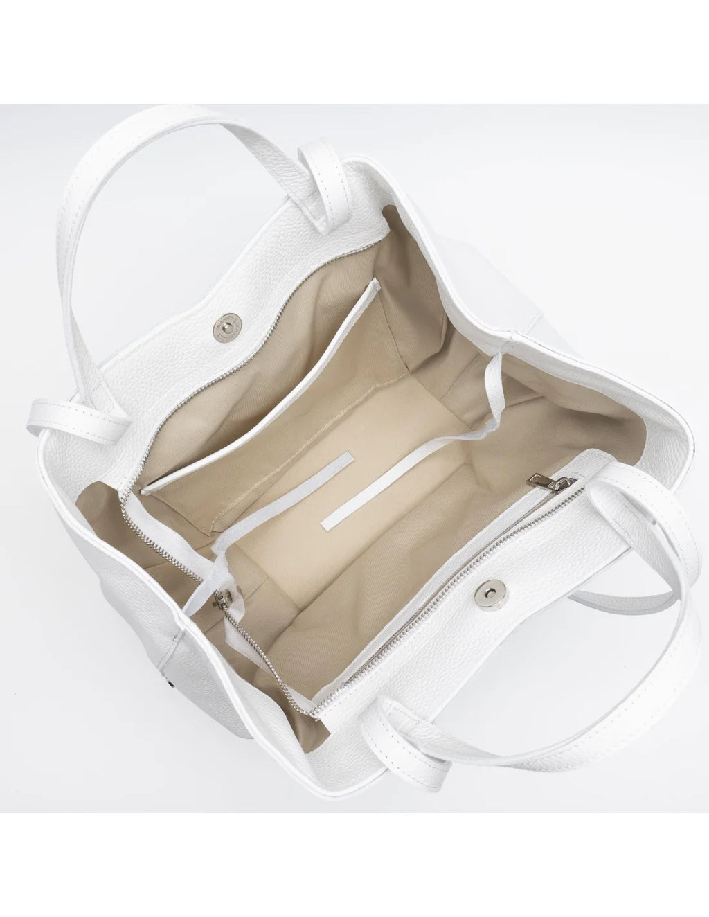 Geanta din piele naturala pentru dama KATERINA alb