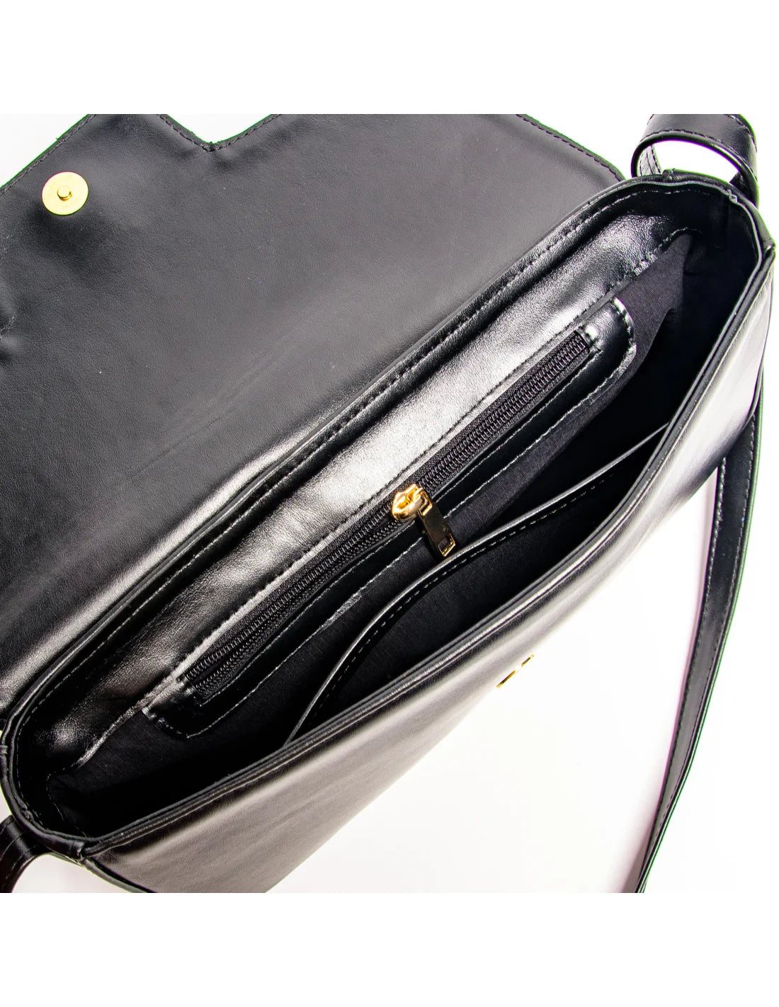 Geanta din piele naturala pentru dama, tip bagheta, SILVIA, negru