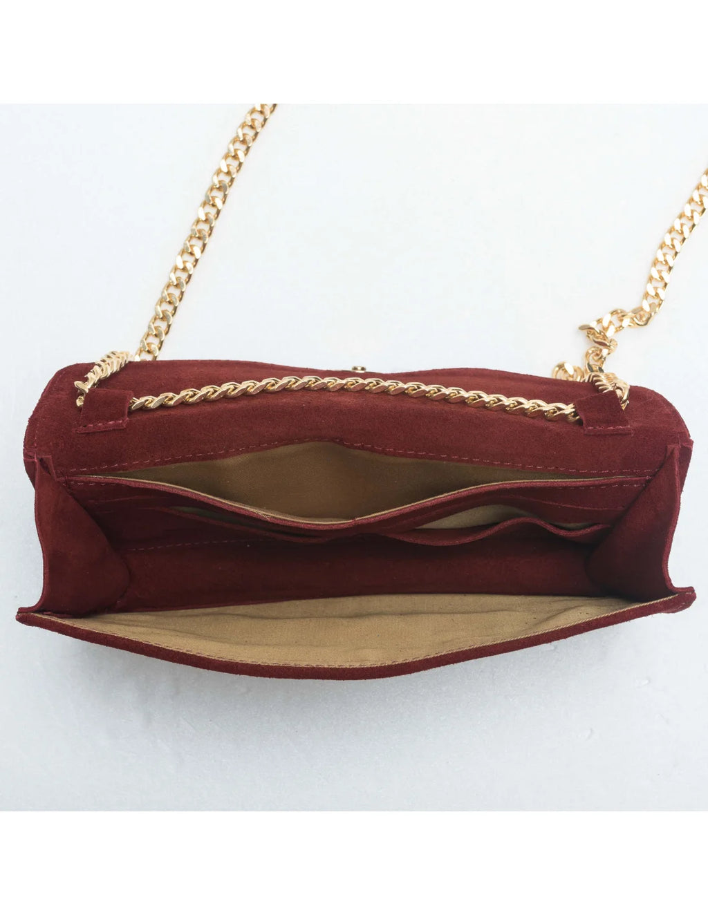 Geanta pentru telefon,piele naturala, SOFIA, flap, visiniu