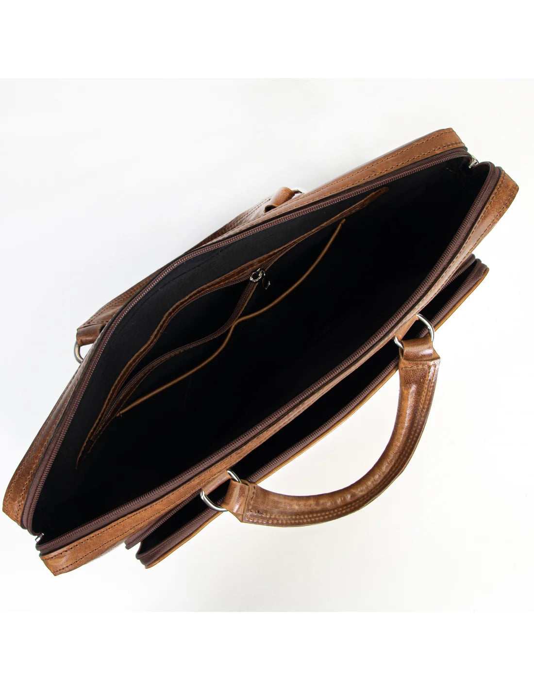 SERVIETA de laptop si documente, din piele naturala tabacita vegetal, pentru barbati, coniac